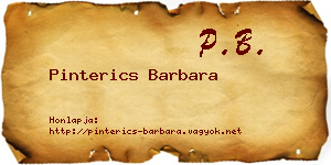 Pinterics Barbara névjegykártya