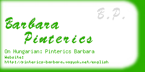barbara pinterics business card